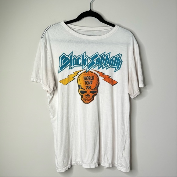 Trunk Ltd Tops - Vintage Trunk Ltd Black Sabbath White Graphic Short Sleeve T-shirt